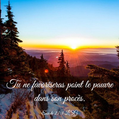Picture 03 - Exode 23:3 LSG - Tu ne favoriseras point le pauvre dans son - Bible Verse Picture