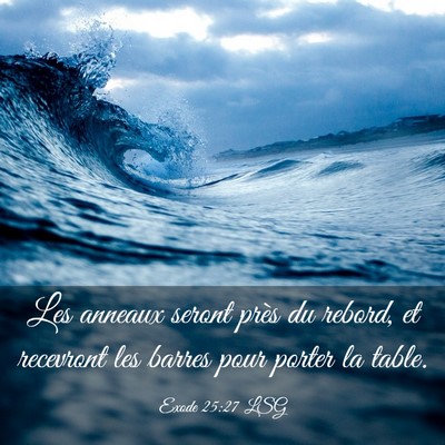 Picture 03 - Exode 25:27 LSG - Les anneaux seront près du rebord, et recevront - Bible Verse Picture