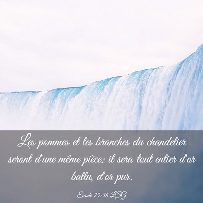 Picture 03 - Exode 25:36 LSG - Les pommes et les branches du chandelier seront - Bible Verse Picture