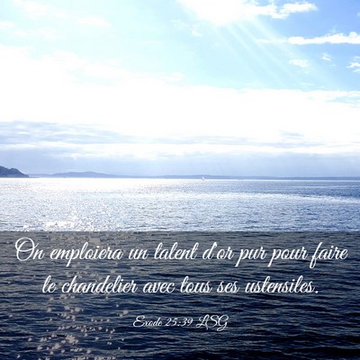 Picture 03 - Exode 25:39 LSG - On emploiera un talent d'or pur pour faire le - Bible Verse Picture