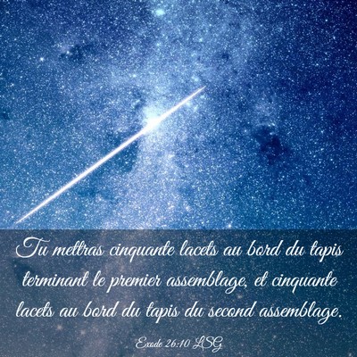 Picture 03 - Exode 26:10 LSG - Tu mettras cinquante lacets au bord du tapis - Bible Verse Picture