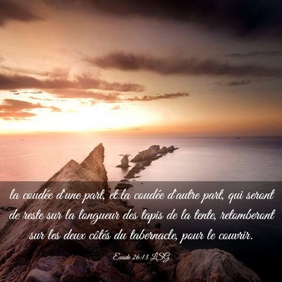 Picture 03 - Exode 26:13 LSG - la coudée d'une part, et la coudée d'autre - Bible Verse Picture