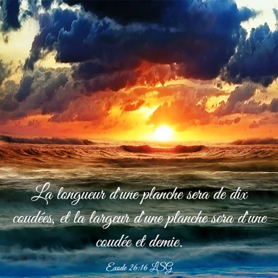 Picture 03 - Exode 26:16 LSG - La longueur d'une planche sera de dix coudées, - Bible Verse Picture