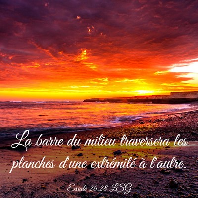 Picture 03 - Exode 26:28 LSG - La barre du milieu traversera les planches d'une - Bible Verse Picture