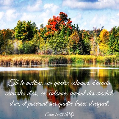 Picture 03 - Exode 26:32 LSG - Tu le mettras sur quatre colonnes d'acacia, - Bible Verse Picture