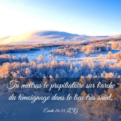 Picture 03 - Exode 26:34 LSG - Tu mettras le propitiatoire sur l'arche du - Bible Verse Picture