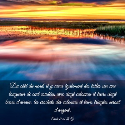Picture 03 - Exode 27:11 LSG - Du côté du nord, il y aura également des - Bible Verse Picture