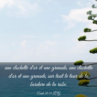 Picture 03 - Exode 28:34 LSG - une clochette d'or et une grenade, une clochette - Bible Verse Picture