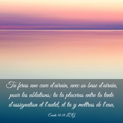 Picture 03 - Exode 30:18 LSG - Tu feras une cuve d'airain, avec sa base - Bible Verse Picture
