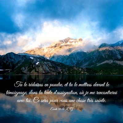 Picture 03 - Exode 30:36 LSG - Tu le réduiras en poudre, et tu le mettras - Bible Verse Picture