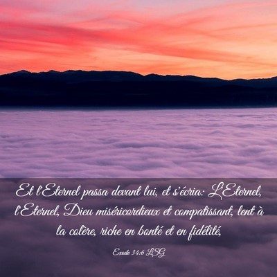 Picture 03 - Exode 34:6 LSG - Et l'Eternel passa devant lui, et s'écria: - Bible Verse Picture