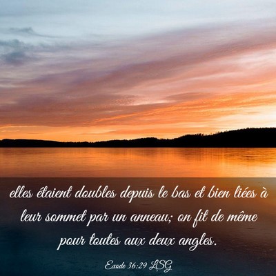 Picture 03 - Exode 36:29 LSG - elles étaient doubles depuis le bas et bien - Bible Verse Picture