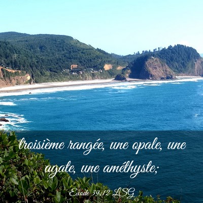 Picture 03 - Exode 39:12 LSG - troisième rangée, une opale, une agate, une - Bible Verse Picture
