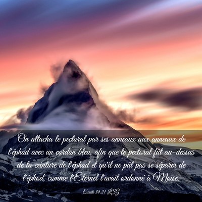 Picture 03 - Exode 39:21 LSG - On attacha le pectoral par ses anneaux aux - Bible Verse Picture