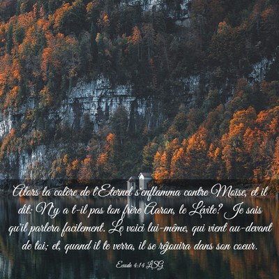 Picture 03 - Exode 4:14 LSG - Alors la colère de l'Eternel s'enflamma contre - Bible Verse Picture