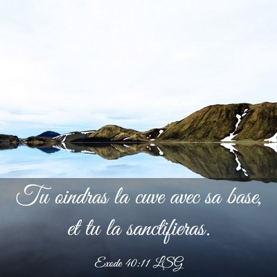 Picture 03 - Exode 40:11 LSG - Tu oindras la cuve avec sa base, et tu la - Bible Verse Picture