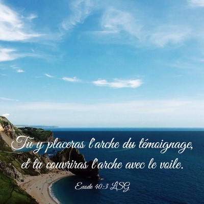 Picture 03 - Exode 40:3 LSG - Tu y placeras l'arche du témoignage, et tu - Bible Verse Picture