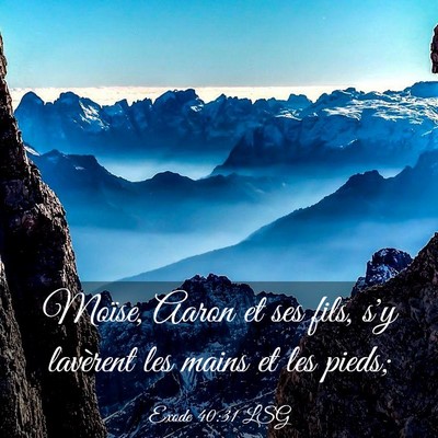 Picture 03 - Exode 40:31 LSG - Moïse, Aaron et ses fils, s'y lavèrent les - Bible Verse Picture