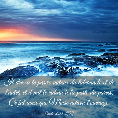 Picture 03 - Exode 40:33 LSG - Il dressa le parvis autour du tabernacle et de - Bible Verse Picture