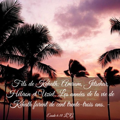 Picture 03 - Exode 6:18 LSG - Fils de Kehath: Amram, Jitsehar, Hébron et - Bible Verse Picture