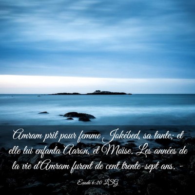Picture 03 - Exode 6:20 LSG - Amram prit pour femme Jokébed, sa tante; et elle - Bible Verse Picture
