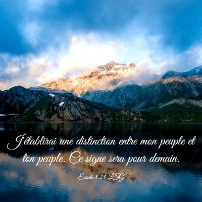 Picture 03 - Exode 8:23 LSG - J'établirai une distinction entre mon peuple et - Bible Verse Picture