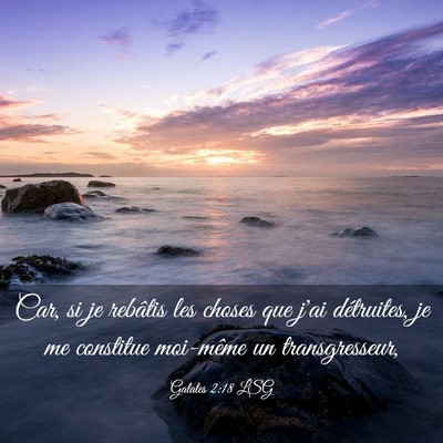 Picture 03 - Galates 2:18 LSG - Car, si je rebâtis les choses que j'ai - Bible Verse Picture