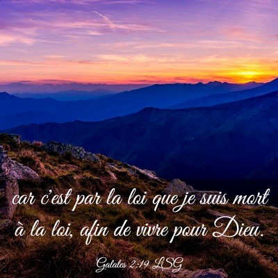 Picture 03 - Galates 2:19 LSG - car c'est par la loi que je suis mort à la loi, - Bible Verse Picture