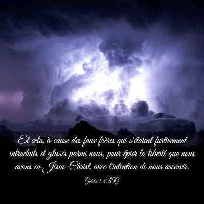 Picture 03 - Galates 2:4 LSG - Et cela, à cause des faux frères qui s'étaient - Bible Verse Picture
