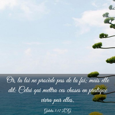 Picture 03 - Galates 3:12 LSG - Or, la loi ne procède pas de la foi; mais elle - Bible Verse Picture