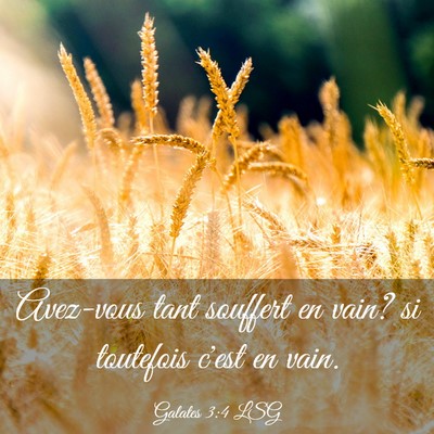 Picture 03 - Galates 3:4 LSG - Avez-vous tant souffert en vain? si toutefois - Bible Verse Picture