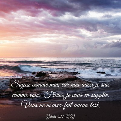 Picture 03 - Galates 4:12 LSG - Soyez comme moi, car moi aussi je suis comme - Bible Verse Picture
