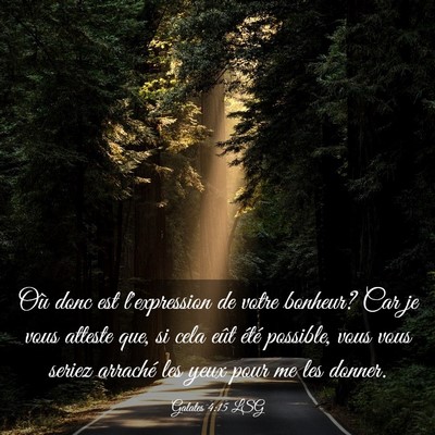 Picture 03 - Galates 4:15 LSG - Où donc est l'expression de votre bonheur? Car - Bible Verse Picture