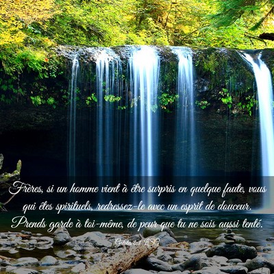 Picture 03 - Galates 6:1 LSG - Frères, si un homme vient à être surpris en - Bible Verse Picture