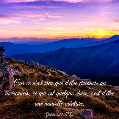 Picture 03 - Galates 6:15 LSG - Car ce n'est rien que d'être circoncis ou - Bible Verse Picture