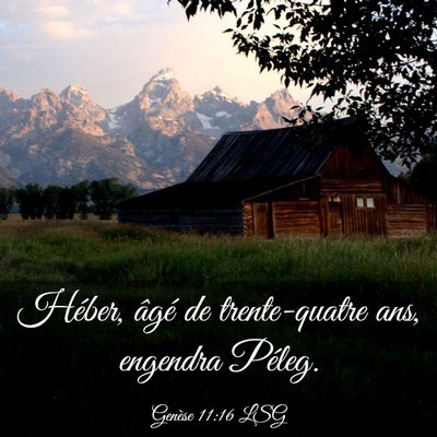 Picture 03 - Genèse 11:16 LSG - Héber, âgé de trente-quatre ans, engendra - Bible Verse Picture