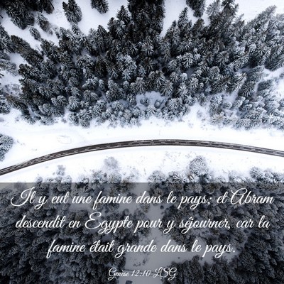 Picture 03 - Genèse 12:10 LSG - Il y eut une famine dans le pays; et Abram - Bible Verse Picture