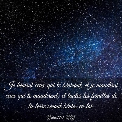 Picture 03 - Genèse 12:3 LSG - Je bénirai ceux qui te béniront, et je maudirai - Bible Verse Picture