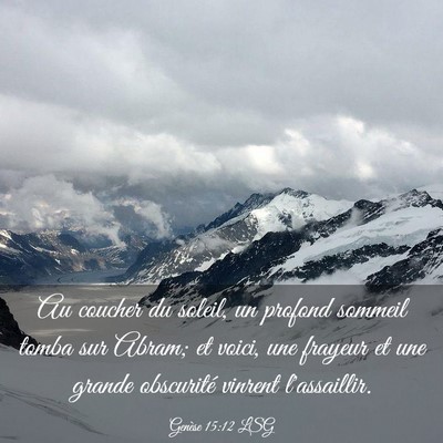 Picture 03 - Genèse 15:12 LSG - Au coucher du soleil, un profond sommeil tomba - Bible Verse Picture