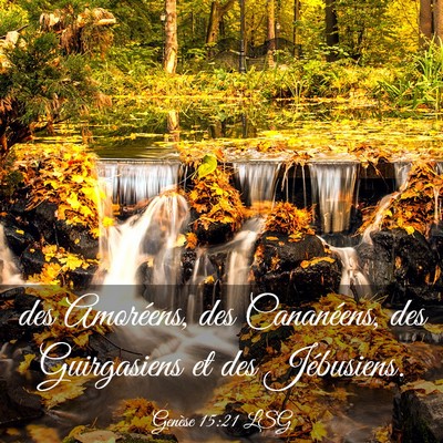 Picture 03 - Genèse 15:21 LSG - des Amoréens, des Cananéens, des Guirgasiens et - Bible Verse Picture