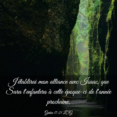 Picture 03 - Genèse 17:21 LSG - J'établirai mon alliance avec Isaac, que Sara - Bible Verse Picture