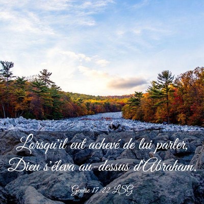 Picture 03 - Genèse 17:22 LSG - Lorsqu'il eut achevé de lui parler, Dieu - Bible Verse Picture