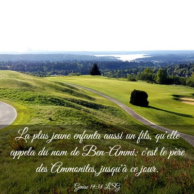 Picture 03 - Genèse 19:38 LSG - La plus jeune enfanta aussi un fils, qu'elle - Bible Verse Picture