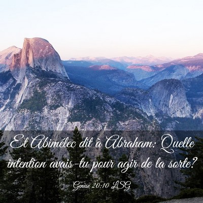 Picture 03 - Genèse 20:10 LSG - Et Abimélec dit à Abraham: Quelle intention - Bible Verse Picture