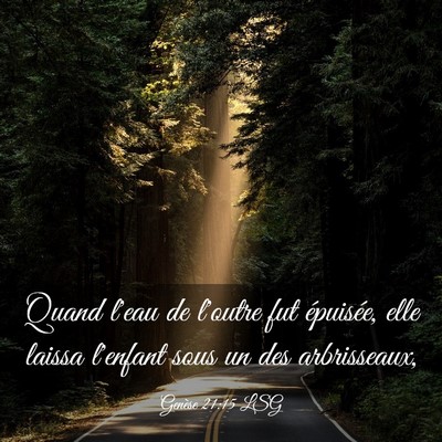 Picture 03 - Genèse 21:15 LSG - Quand l'eau de l'outre fut épuisée, elle laissa - Bible Verse Picture