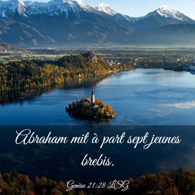 Picture 03 - Genèse 21:28 LSG - Abraham mit à part sept jeunes - Bible Verse Picture
