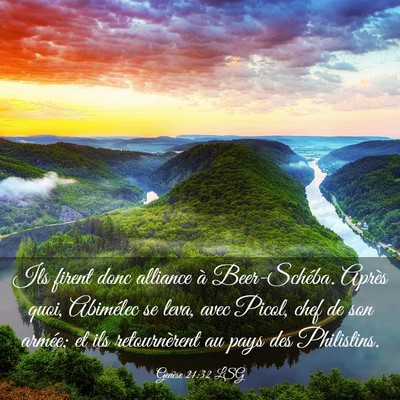 Picture 03 - Genèse 21:32 LSG - Ils firent donc alliance à Beer-Schéba. Après - Bible Verse Picture
