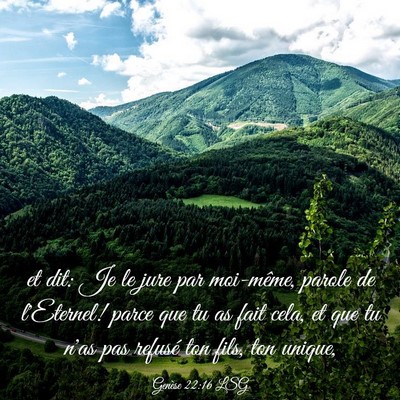 Picture 03 - Genèse 22:16 LSG - et dit: Je le jure par moi-même, parole de - Bible Verse Picture