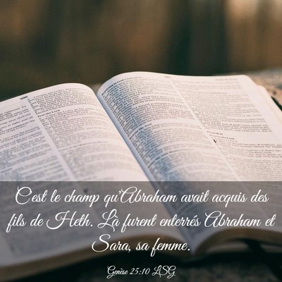 Picture 03 - Genèse 25:10 LSG - C'est le champ qu'Abraham avait acquis des fils - Bible Verse Picture