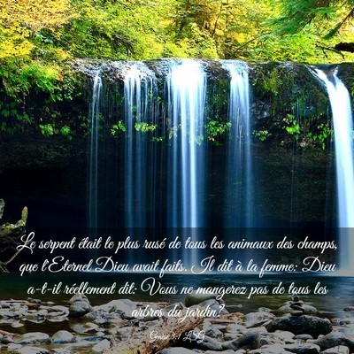 Picture 03 - Genèse 3:1 LSG - Le serpent était le plus rusé de tous les - Bible Verse Picture